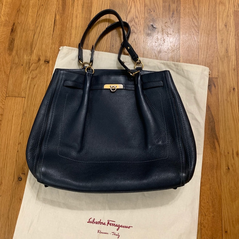 Navy Salvatore Ferragamo Bag